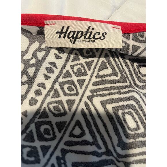 Haptics Black White Red Ruffle Cami Tank Top Tribal Print Plus Size 1X $38 - Picture 3 of 3